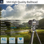 25kg V44 dual panoramic tripod ballhead aluminum alloy