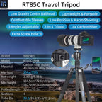 RT85C tripod with N44 ballhead specifications including 184.5cm max height 2.32kg weight 25kg load 10-layer carbon tube