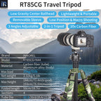 RT85CG tripod with N44 ballhead specifications including 184cm max height 2.32kg weight 25kg load 10-layer carbon tube