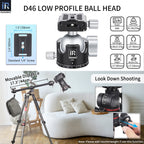 INNOREL D46 ballhead features double U notch allows vertical shooting anti-lost knobs prevent losing parts