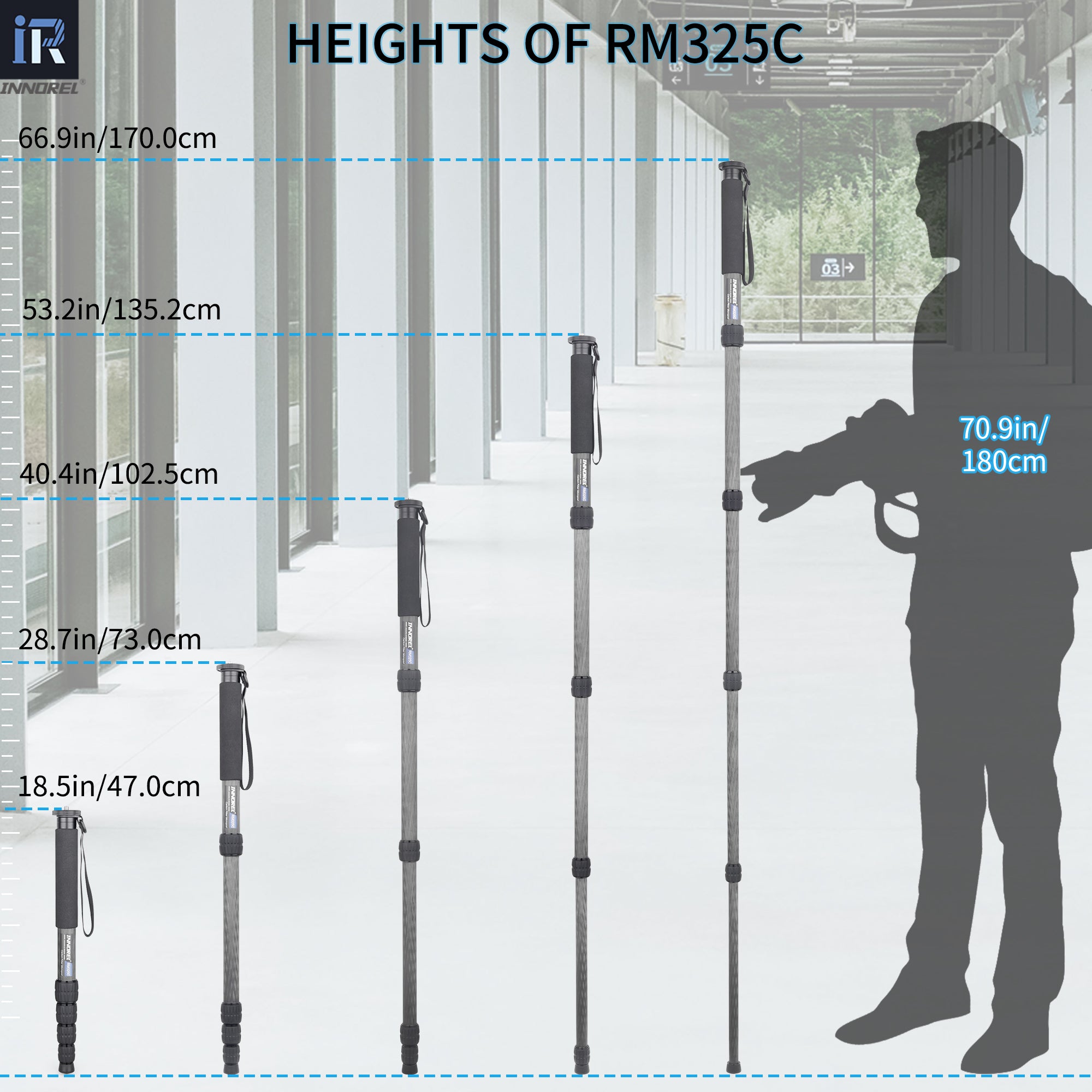 INNOREL monopod RM325C Extension HEIGHTS