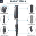 INNOREL monopod RM325C CNC mounting pan Sponge sleeve Carbon fiber tube Rubber lock sleeve Wrist strap Stainless steel spike