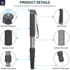 INNOREL monopod RM325C CNC mounting pan Sponge sleeve Carbon fiber tube Rubber lock sleeve Wrist strap Stainless steel spike