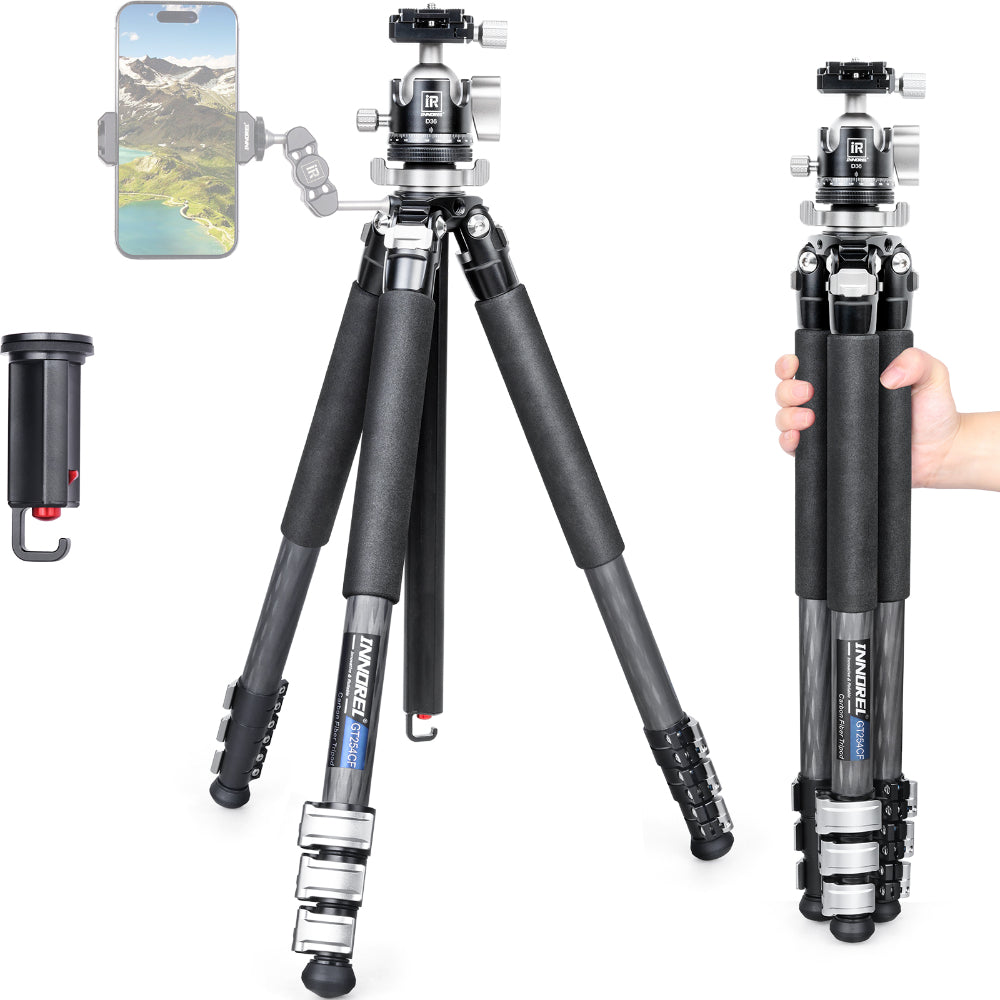 Professional Compact Portable Carbon Fiber Tripod ballhead INNOREL GT254CF