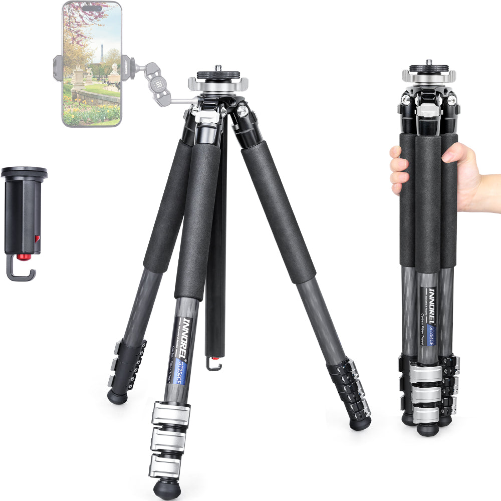 Carbon Fiber Travel Compact Tripod INNOREL GT254CF for DSLR and video cameras