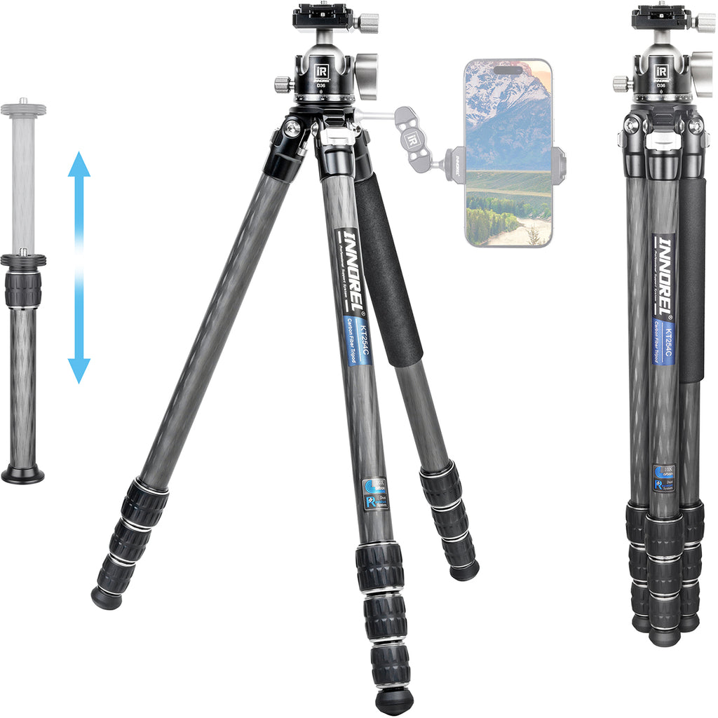 INNOREL carbon fiber KT254C lightweight foldable tripod monopod