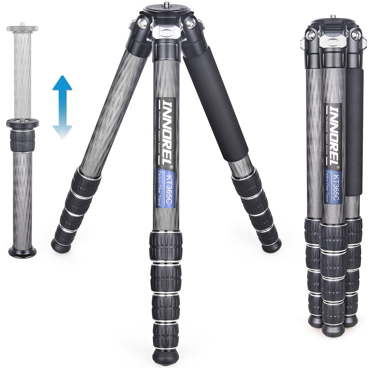INNOREL 5 Sections Carbon Fiber Compact Tripod KT365C