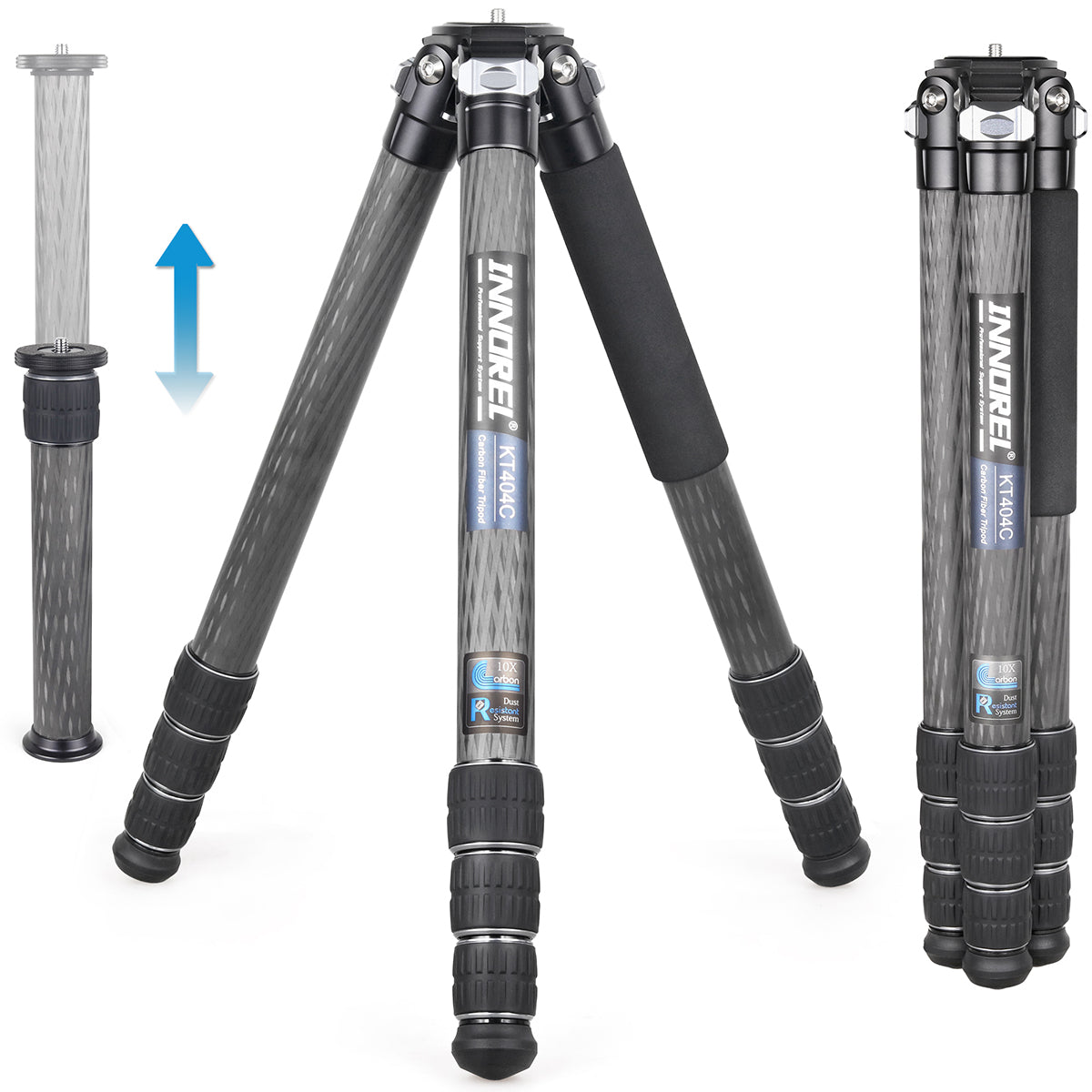 INNOREL carbon fiber KT404C compact travel tripod