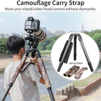 brown camouflage detachable carry strap, move your tripod/video head/camera without dismantle