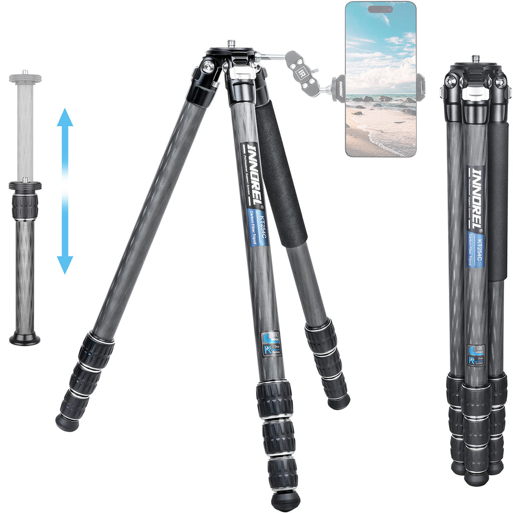 INNOREL KT254C lightweight portable tripod with mid-column external center column 25mm tube