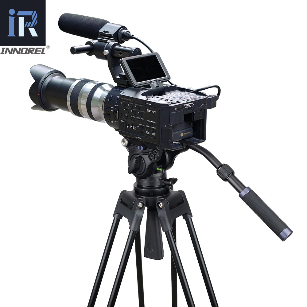 This video tripod is made of 5 high quality aluminum alloy  the max load is 12kg max height is 185cm suitable for most DSLR cameras  camcorder  DV video slider