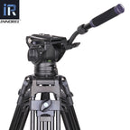 This video tripod is made of 5 high quality aluminum alloy  the max load is 12kg max height is 185cm it is suitable for most DSLR cameras  camcorder  DV video slider