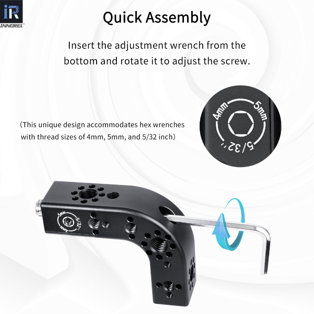 CB2L this unique design accommodates hex wrenches
with thread sizes of 4mm, 5mm, and 5/32 inch