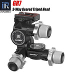 GR7 CNC Aluminum Alloy High Precision 3 Way Geared Tripod Head