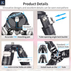 KT254CF design details CNC pan base for smooth rotation adjustable angle locks for flexible positioning and 1/4 in thread