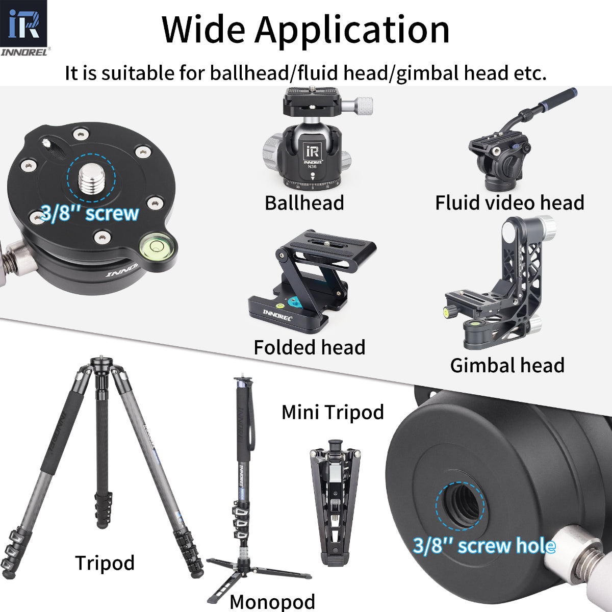 INNOREL Univeral Tripod Leveling Base LB50