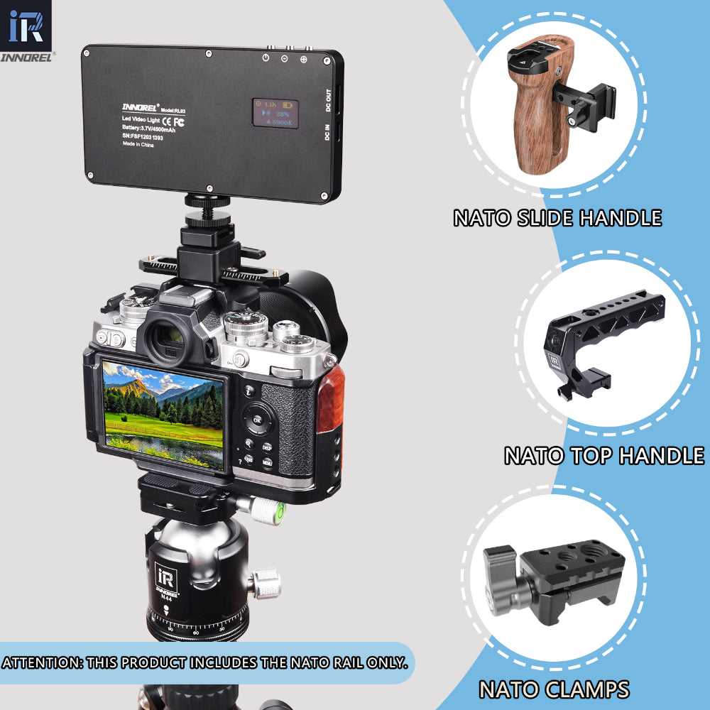 NR468 compatible NATO standard accessories like handles, articulating arms, clamps, display mounts, and EVF mount