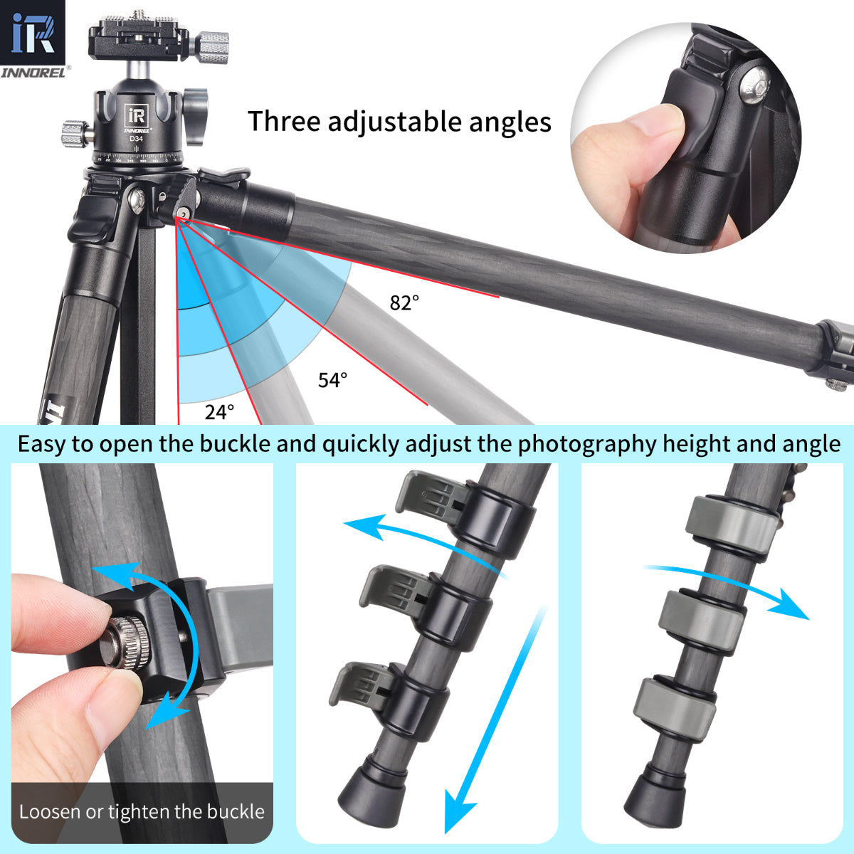 P254CF three adjustment angles and buckle usage instructions
