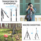 RT45C can transform to a monopod and achieve macro shooting