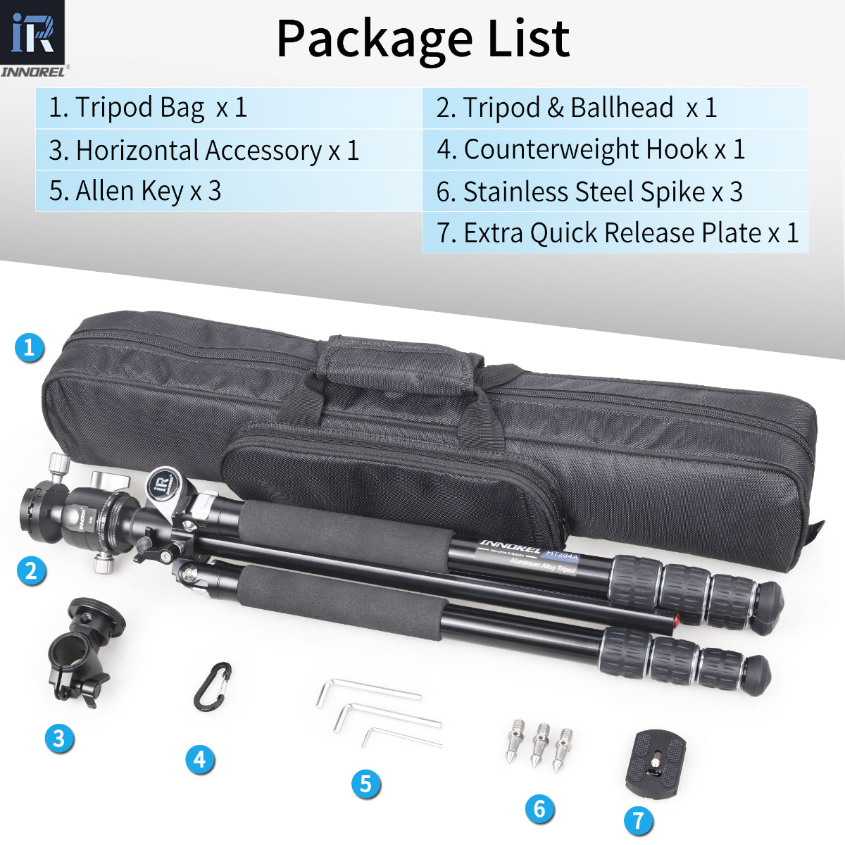 Aluminium Alloy Camera Horizontal Tripod INNOREL HT284A