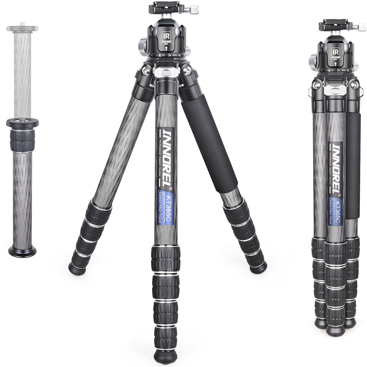 INNOREL 5 Sections Carbon Fiber Compact Tripod KT365C