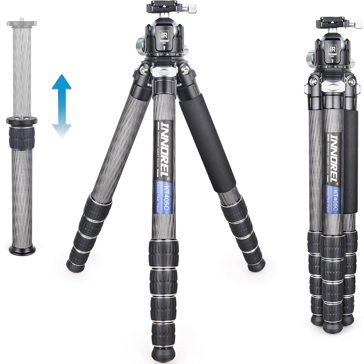INNOREL KT405C 5-section carbon fiber compact tripod 40mm Tube