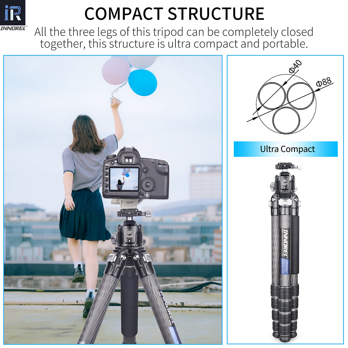 INNOREL KT405C ultra compact tripod perfect for travel photography
