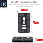The Arca-Swiss quick release plate of L54 is universal and suitable for most ball heads