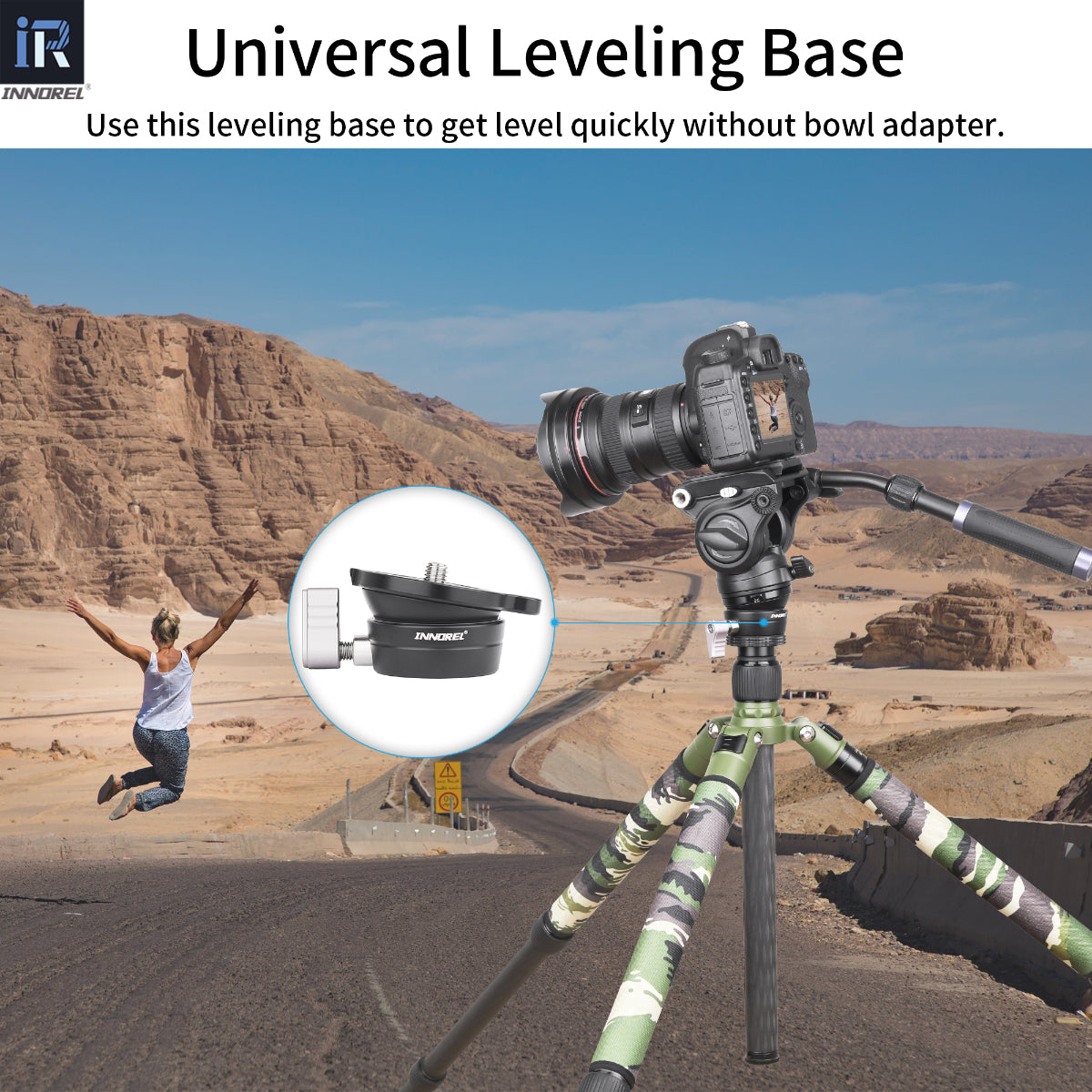 INNOREL Univeral Tripod Leveling Base LB50 for Tripod Head and Monopod