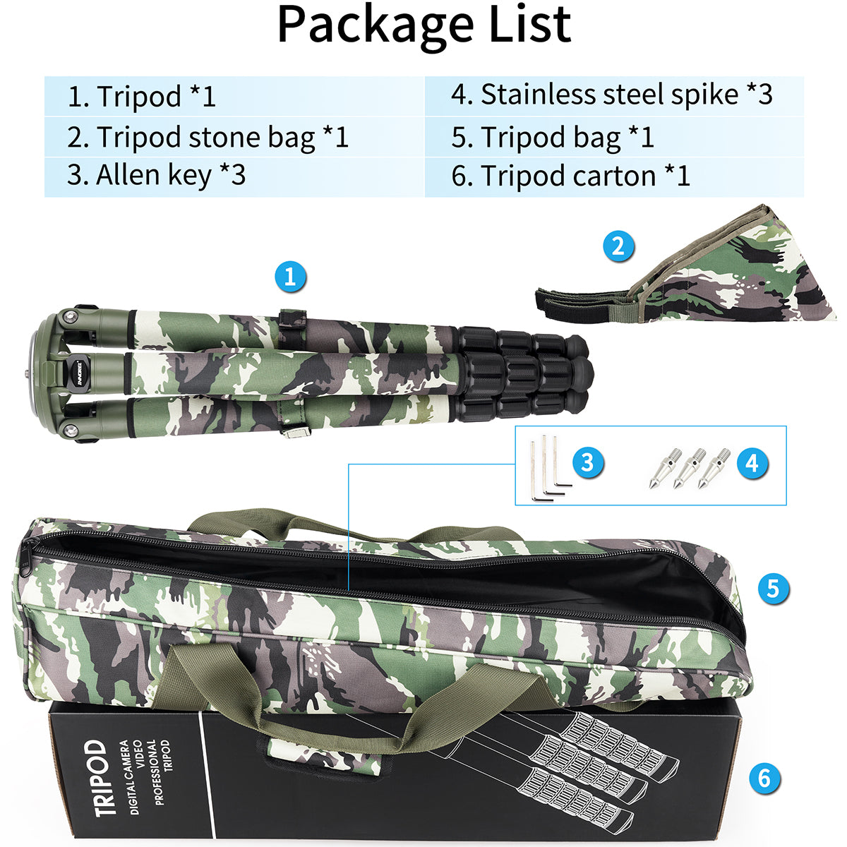 Trépied Camouflage en Fibre de Carbone INNOREL LT324CG