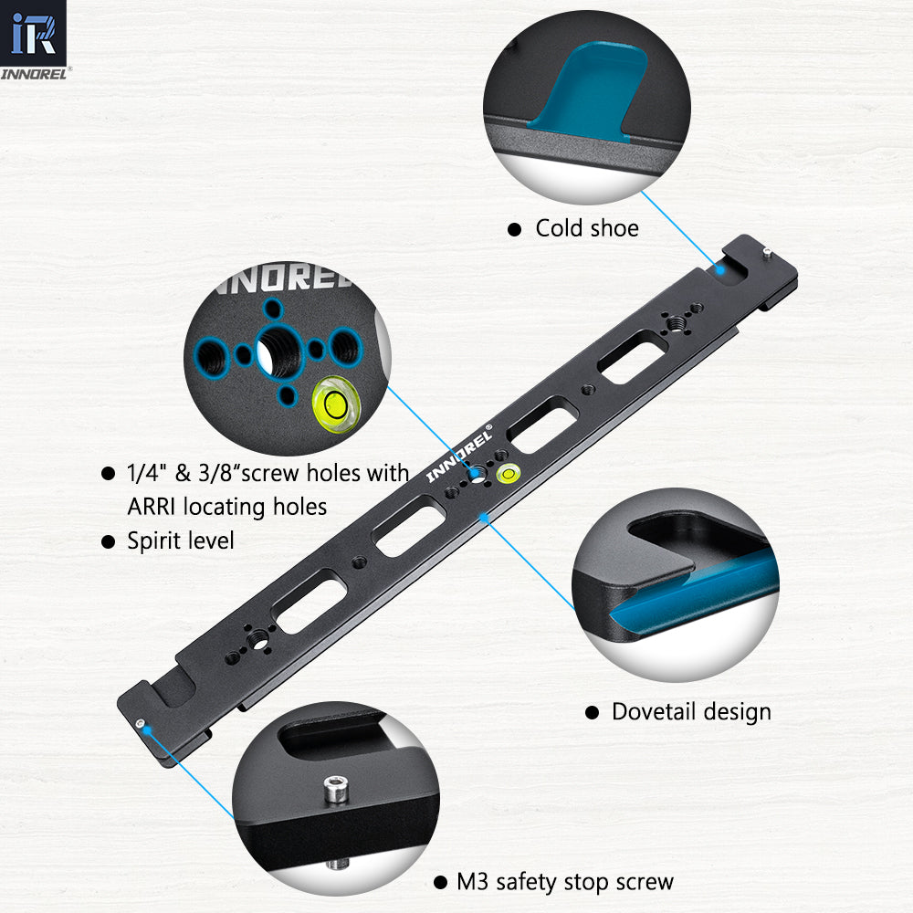 INNOREL RS36 360mm Multi-Purpose Dual Dovetail Long Quick Release Extender Rail Sliding Plate