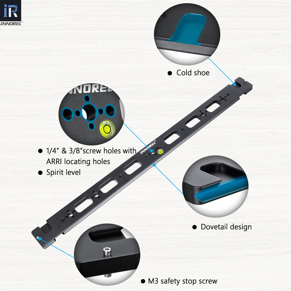 INNOREL RS50 500mm Multi-Purpose Dual Dovetail Long Quick Release Extender Rail Sliding Plate