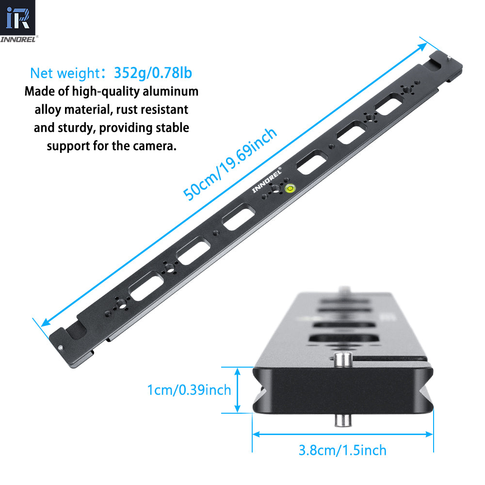 500mm Lengthened Quick Release Plate Clamp Rail Nodal Slide Bracket Mount Adapter Compatible Arca Swiss for DSLR Camera,Tripod,Ball Head