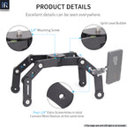 INNOREL MH7  aluminum alloy mini desktop tripod details 1/4" mounting screw spirit level bubble four 1/4"Extra dcrew holes in total connect more devices at the same time