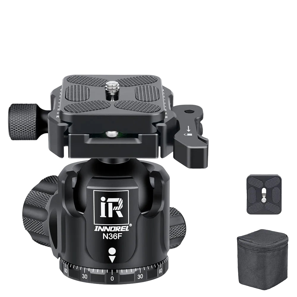 INNOREL N36F/N44F/N52F Black Low Profile Panoramic CNC Metal Ballhead