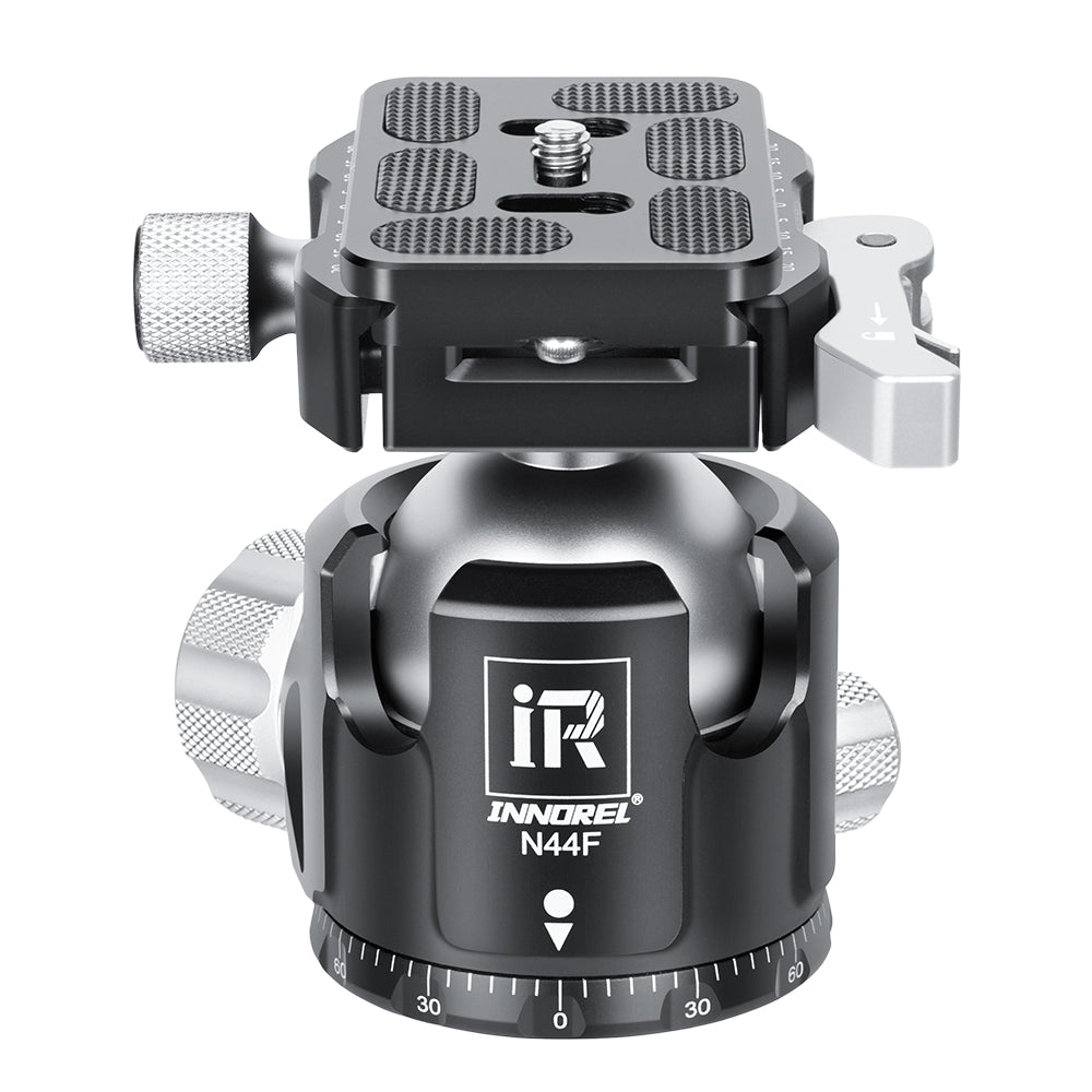 INNOREL N36F/N44F/N52F Silvery Quick Locking Low Profile Tripod Ball Head with 2 Plates