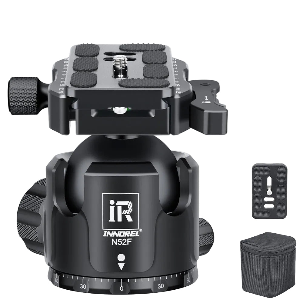 INNOREL N36F/N44F/N52F Black Low Profile Panoramic CNC Metal Ballhead