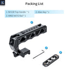 Packing List INNOREL NH130 Top Handle and NATO Rail Kit, Comfort Ergonomic CNC Aluminum Alloy Grip, with Quick Release NATO Clamp, 3 Cold Shoes and 1/4" 3/8" ARRI Threads, for Camera Cage Video Rig