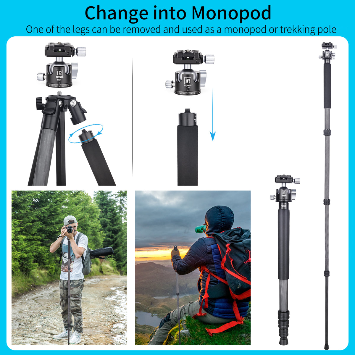 Carbon Fiber Tripod with Center Column INNOREL P254C