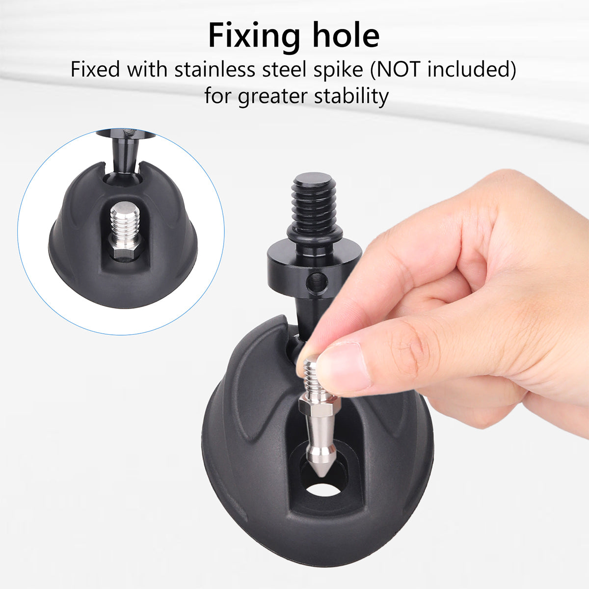 RP60 can be fixed with stainless steel spike for greater stability