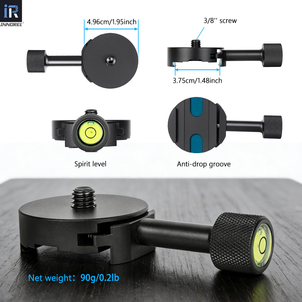 INNOREL RS36 360mm Multi-Purpose Dual Dovetail Long Quick Release Extender Rail Sliding Plate with 2 Clamp Holders for Camera Tripod Ballhead