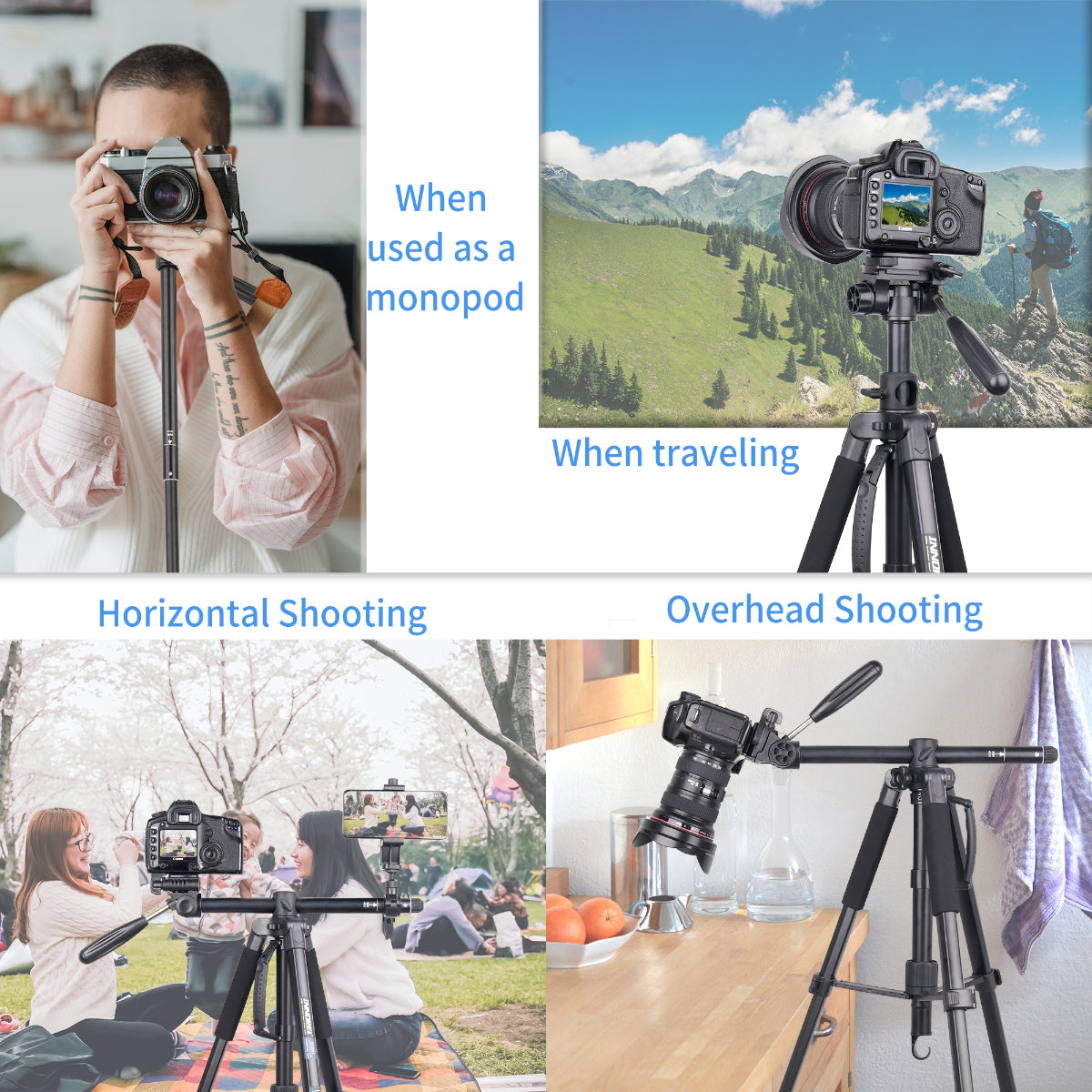 Camera Tripod Monopod Horizontal Tripod INNOREL RT20H