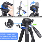 INNOREL RT20 with 3-way pan head can adjust camera to wider shooting angle easily