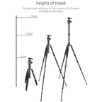 RT50 tripod max working hight 154cm min working hight 52cm