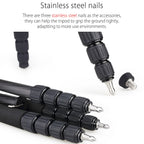 RT50C has 3 stainless steel nails,they can help the tripod to grip the ground tightly