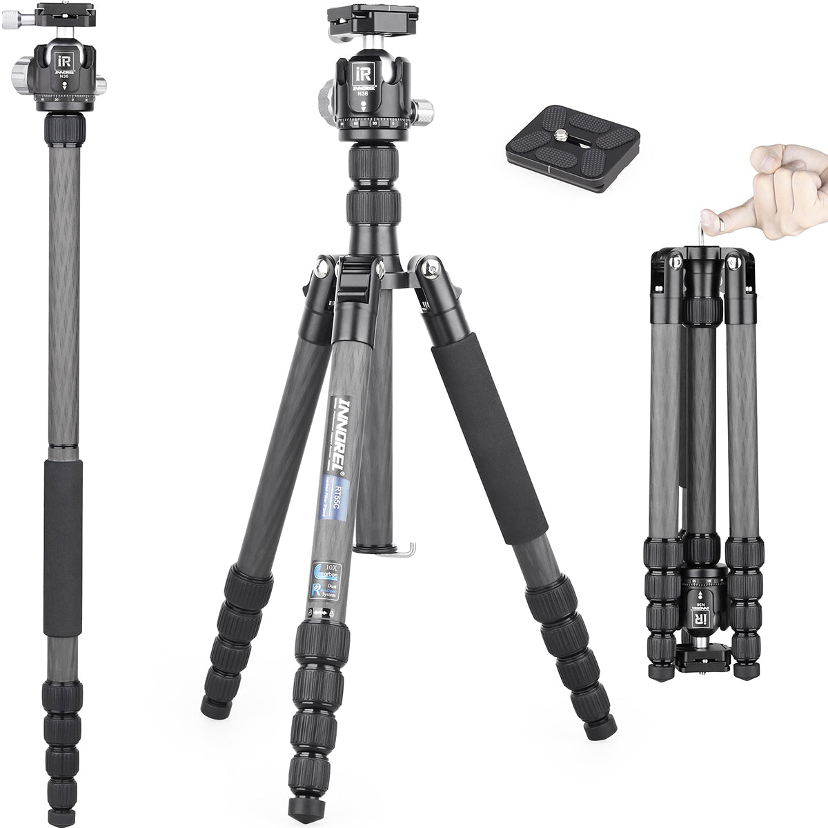 INNOREL RT55C professional carbon fiber tripod with N36 low profile ball head