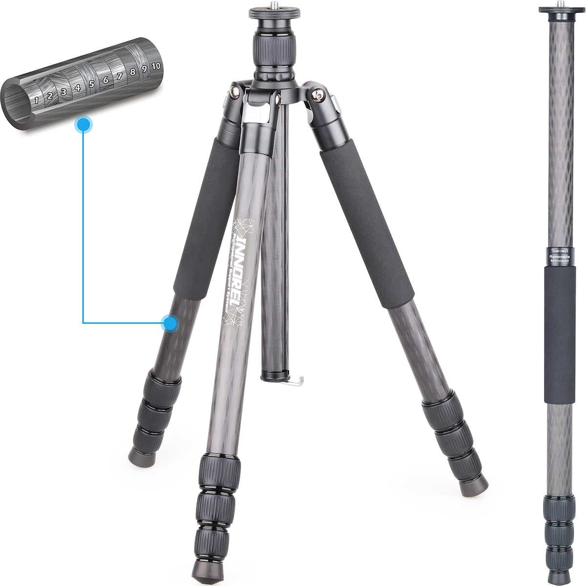 Carbon Fiber Camera Tripod Monopod INNOREL RT75C