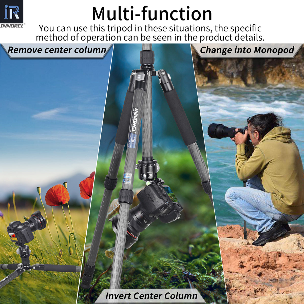Carbon Fiber Camera Tripod Monopod-INNOREL RT85C