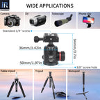 Professional Tripod Ball Head Aluminum Panoramic