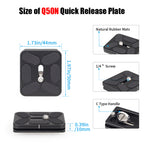 Universal Quick Release Plate Seamlessly integrates with Arca Swiss tripod heads, ensuring versatile use across various devices